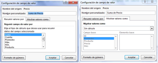 Configuración de un campo de Valor