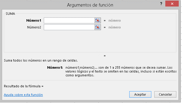 ventana de ayuda de una función en excel