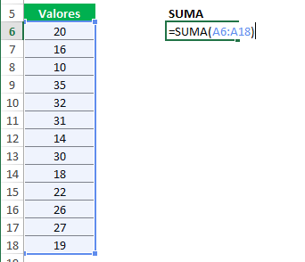 función suma en excel