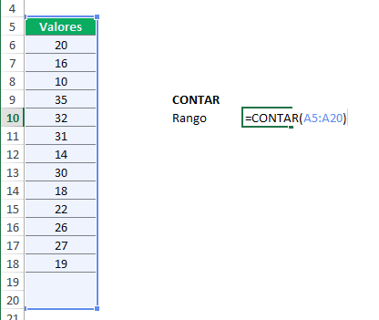 función contar en excel