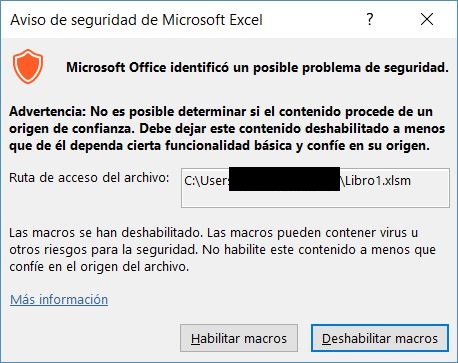 macros deshabilitadas